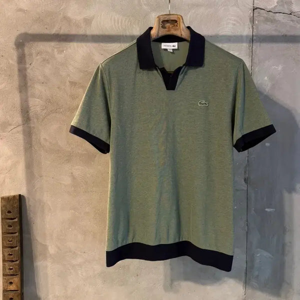 [BUNJANG] Lacoste Open Collar Short Sleeve Knit Men's Size 100 / 라코스테 오픈카라 반팔니트 남성100