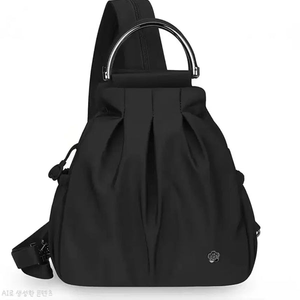 [BUNJANG] Black Pleated Shoulder Bag & Backpack / 블랙 숄더&백팩 플리츠 디자인
