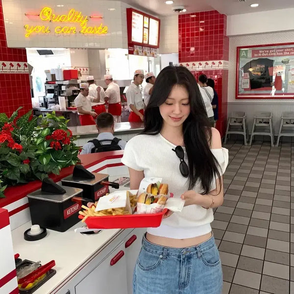 [BUNJANG] Le Plain Shoulder Tee / 르플레인 숄더 티