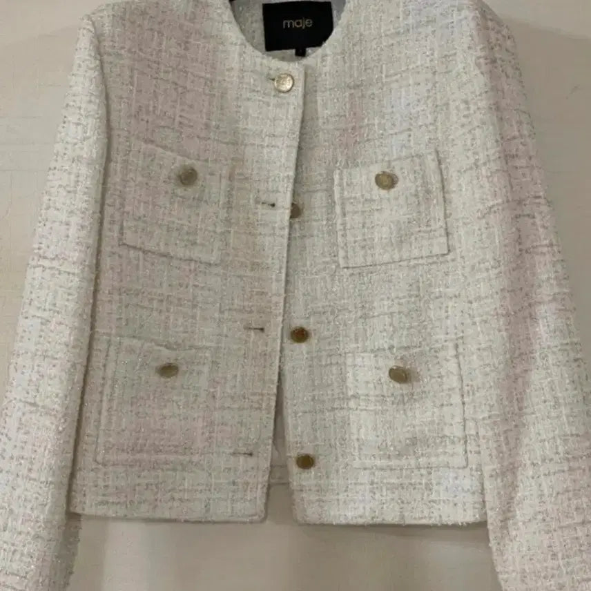 [BUNJANG] Maje Tweed Jacket White / 마쥬 트위드 자켓 화이트