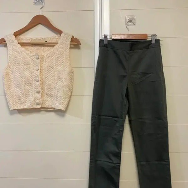 [BUNJANG] NINE Knit Vest & De Silhouette Slacks Set / 나인 니트 조끼 & 드실루엣 슬랙스 세트 S