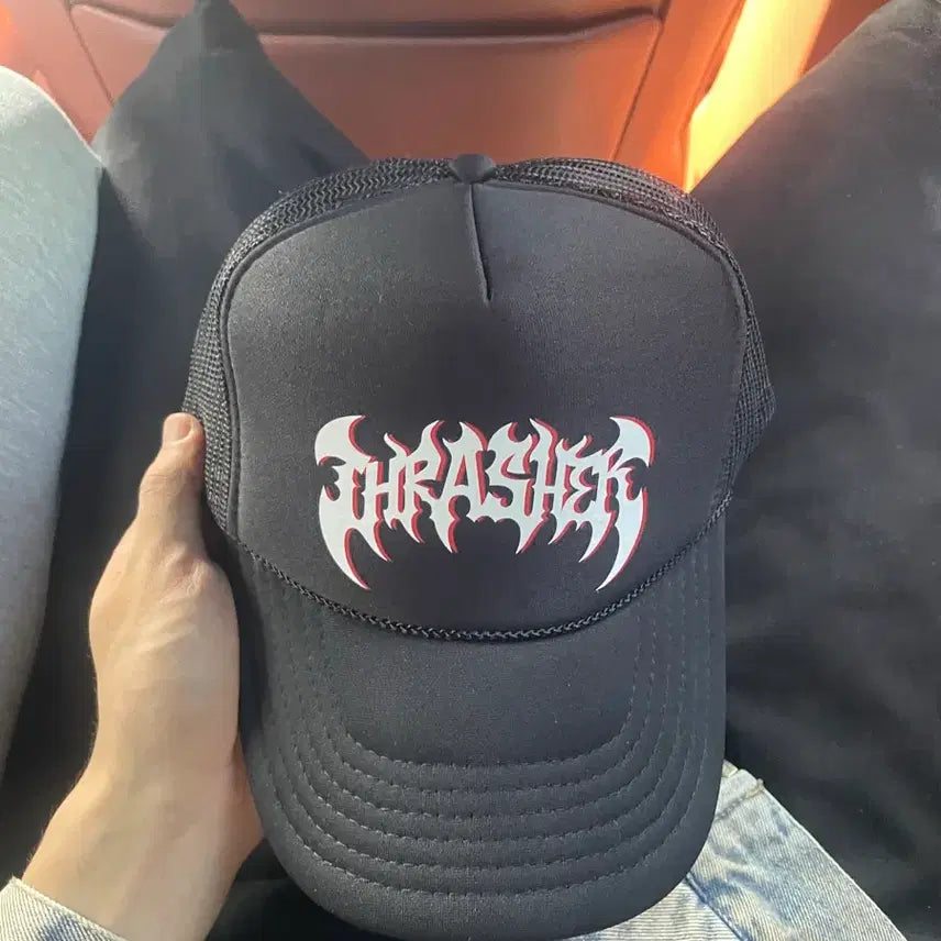 [BUNJANG] Thrasher Trucker Cap Black / 트래셔 트러커캡 블랙