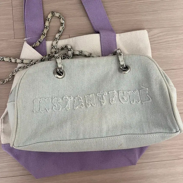 [BUNJANG] INSTAPUNK Denim Shoulder Bag / 인스타펑크 데님 숄더백