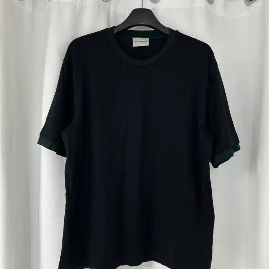 [BUNJANG] Solid Homme Layered T-Shirt Black Size 52 / 솔리드옴므 티셔츠 52
