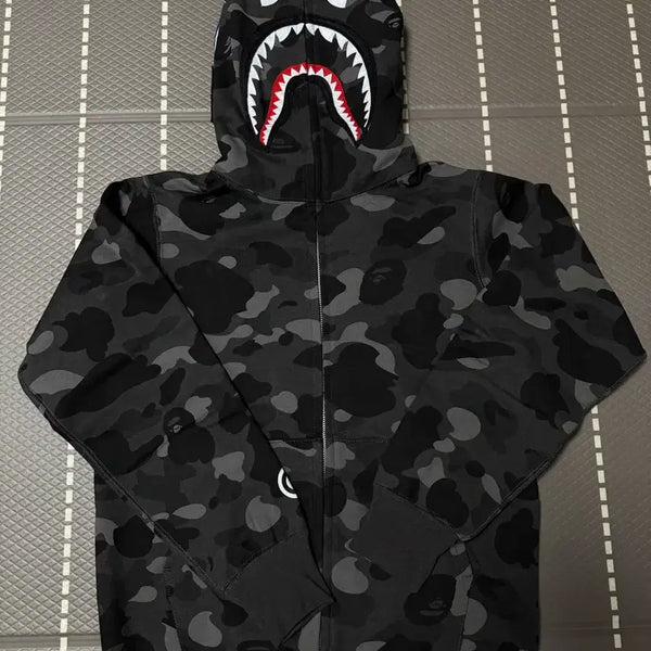 [BUNJANG] BAPE Black Hoodie Zip-Up Jacket L / 베이프 흑계 후드집업 / L