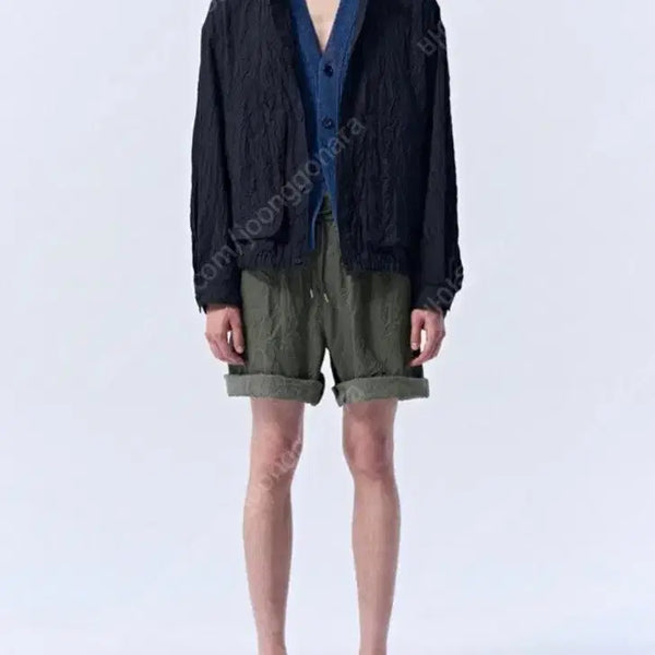 [BUNJANG] TIME HOMME Crinkle Check Hooded Outer Top / 한섬 타임옴므 크링클 체크 후드 아우터 탑