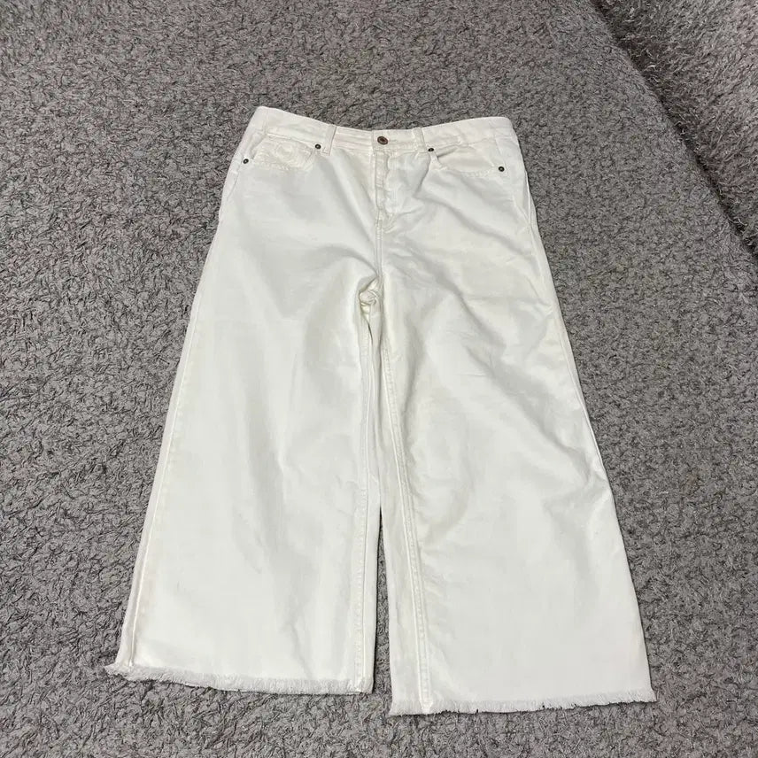 [BUNJANG] Benetton Wide White Denim Pants / 베네통 와이드 화이트 데님 팬츠