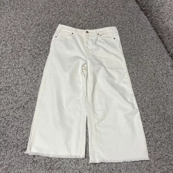 [BUNJANG] Benetton Wide White Denim Pants / 베네통 와이드 화이트 데님 팬츠