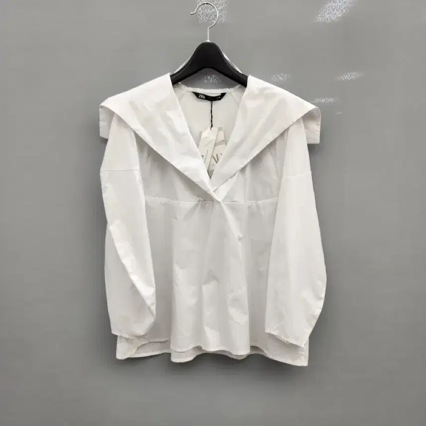 [BUNJANG] ZARA White Wide Collar Blouse - New Arrival / 자라 화이트 와이드카라 블라우스 새상품