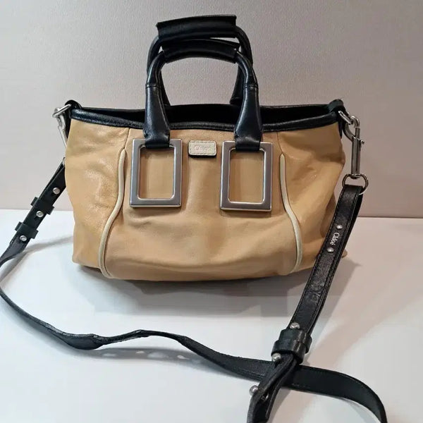 [BUNJANG] Chloé Crossbody Bag Beige/Black / 끌로에 가방 베이지/블랙