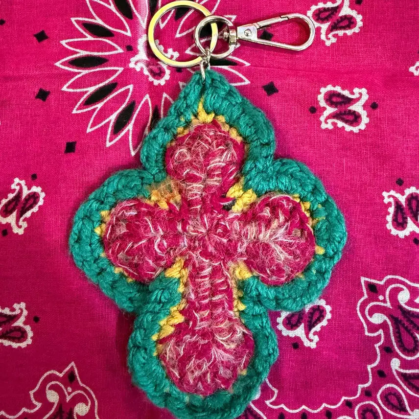 [BUNJANG] Y.A.R.N Knit Cross Keyring / [남녀공용]Y.A.R.N 니트 십자가 키링