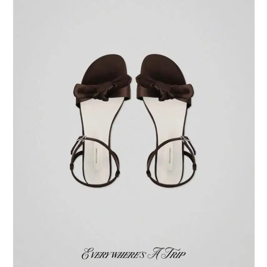 [BUNJANG] Without Summer Kohi Ribbon Sandals Brown 240 / 위드아웃썸머 kohi 리본 샌들 브라운240