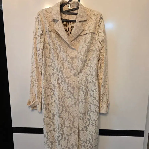 [BUNJANG] Lace Midi Dress Beige / 레이스 원피스 베이지