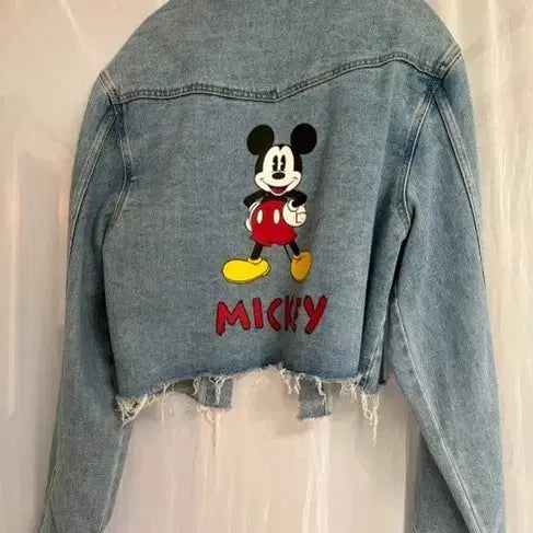 [BUNJANG] Disney Mickey Mouse Light Wash Denim Jacket / 디즈니 미키마우스 청자켓