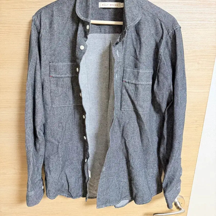 [BUNJANG] Billy Brown Grey Herringbone Pattern Shirt / [L] 빌리브라운 그레이 셔츠