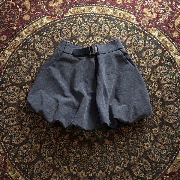 [BUNJANG] Gray Balloon Short Skirt / 그레이 벌룬 숏 스커트