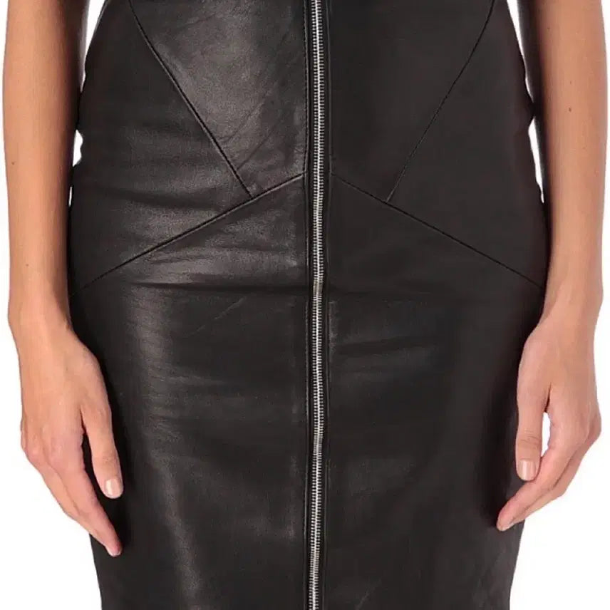 [BUNJANG] Sandro Goat Leather Skirt / 산드로 염소가죽 스커트