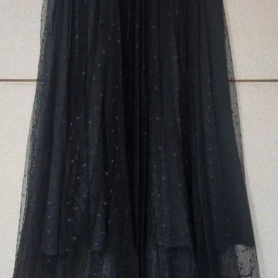 [BUNJANG] SJSJ Black Dot Tiered Long Skirt / 한섬 SJSJ 블랙 도트 캉캉 스커트 64-94