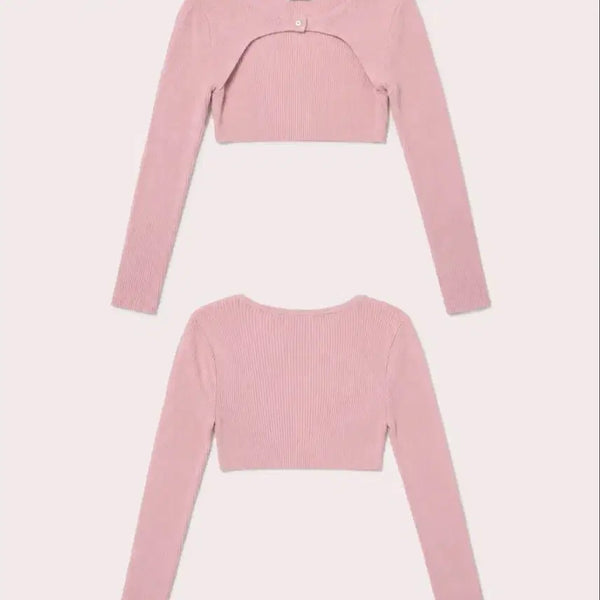 [BUNJANG] Shrink Knit Bolero Pink / 슈링크 니트 볼레로 핑크 새상품 교신가능