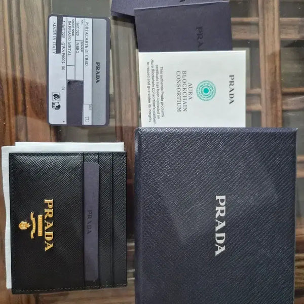 [BUNJANG] Prada Saffiano Leather Card Holder Black / 정품 프라다 사피아노 카드지갑 블랙 새상품