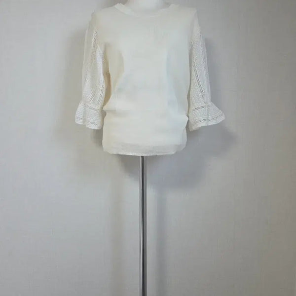 [BUNJANG] Time Postmodern Lace Sleeve Knit / 타임 포스트모던 레이스소매 니트