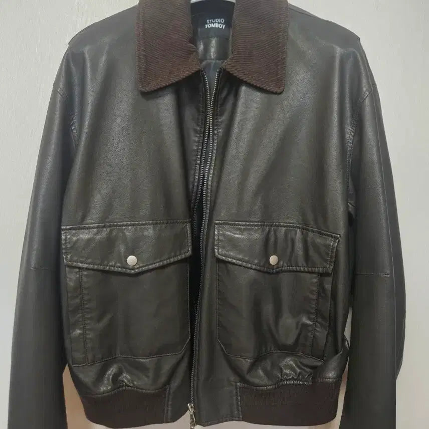 [BUNJANG] Studio Tomboy Faux Leather Jacket / 스튜디오 톰보이 가죽자켓(페이크레더)