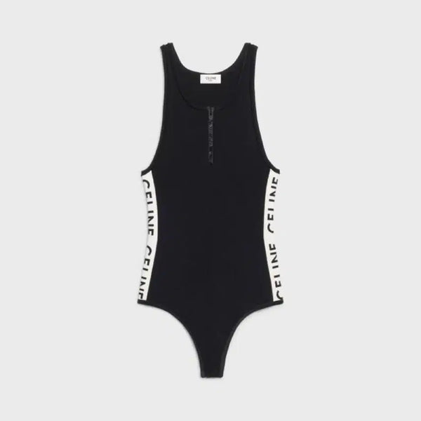 [BUNJANG] Celine Athletic Knit Zipped Bodysuit / 셀린느 에슬레틱 니트 바디 수트
