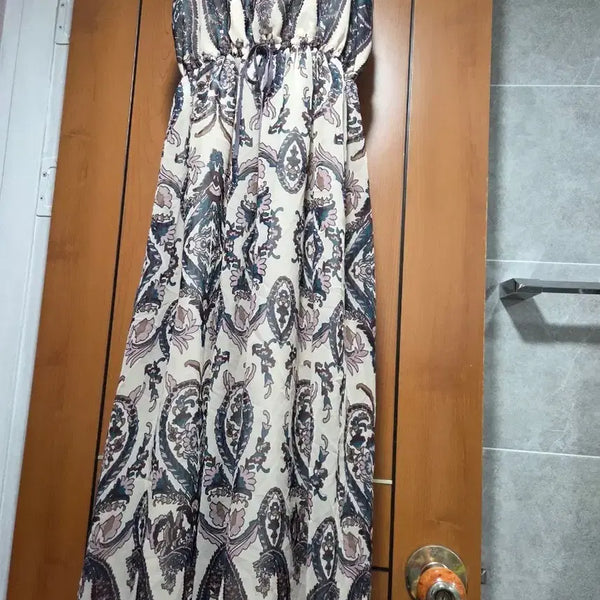 [BUNJANG] Women's Paisley Pattern Maxi Dress / 여성 맥시 원피스 페이즐리 패턴