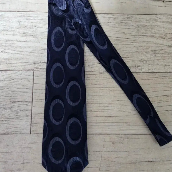 [BUNJANG] Time Homme Silk Necktie Navy Pattern / 타임옴므 실크 넥타이 네이비 패턴