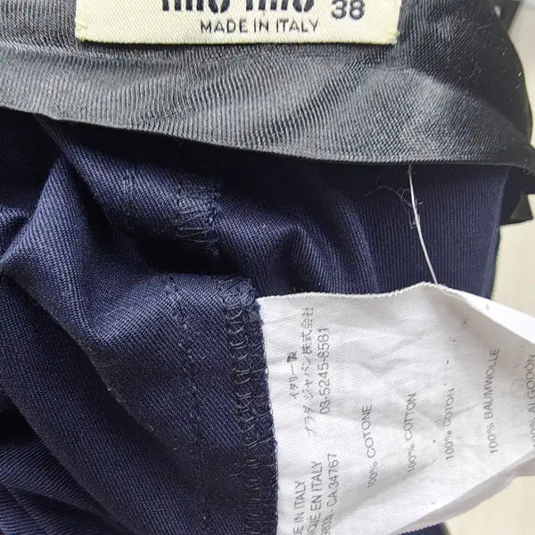 [BUNJANG] Miu Miu Navy Cotton Straight Fit Pants / 미우미우 코튼 팬츠