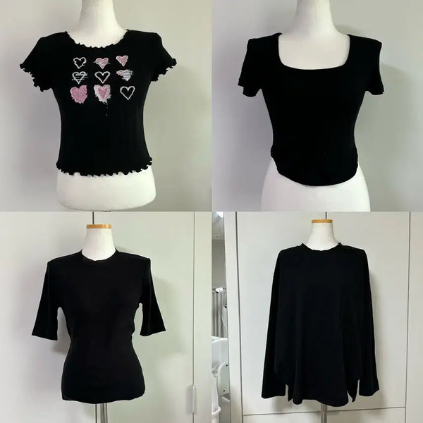 [BUNJANG] Women's Crop T-Shirts and Knit Tops Bundle / 여자 티셔츠 옷장정리
