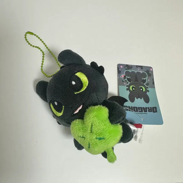[BUNJANG] How to Train Your Dragon Clover Toothless Mini Keychain Doll / (새상품) 드래곤길들이기 네잎클로버 행운 투슬리스 미니 키체인 인형 키링