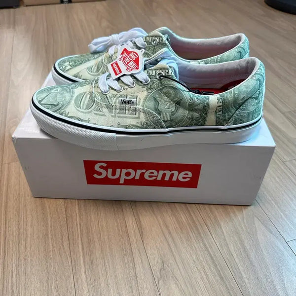[BUNJANG] Vans Supreme Era Dollar Green Shoes / 반스 슈프림 에라 달러 그린 280