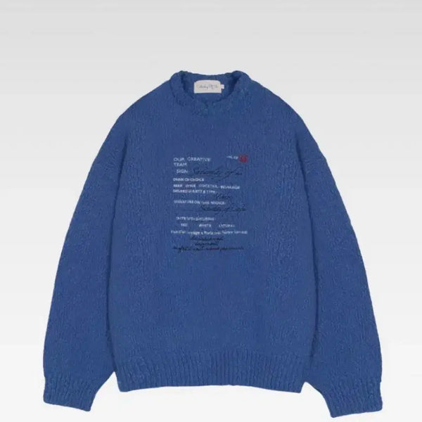 [BUNJANG] STU Receipt Knit Blue L / 팜) STU 영수증 니트 블루 L