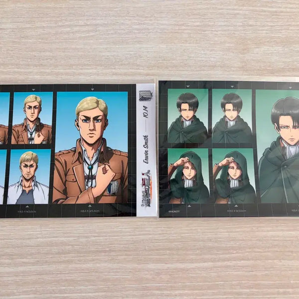 [BUNJANG] Attack on Titan Erwin & Levi Proof Photo Style Sticker Bundle Set / 진격의 거인 엘빈, 리바이 증명사진풍 스티커(일괄)