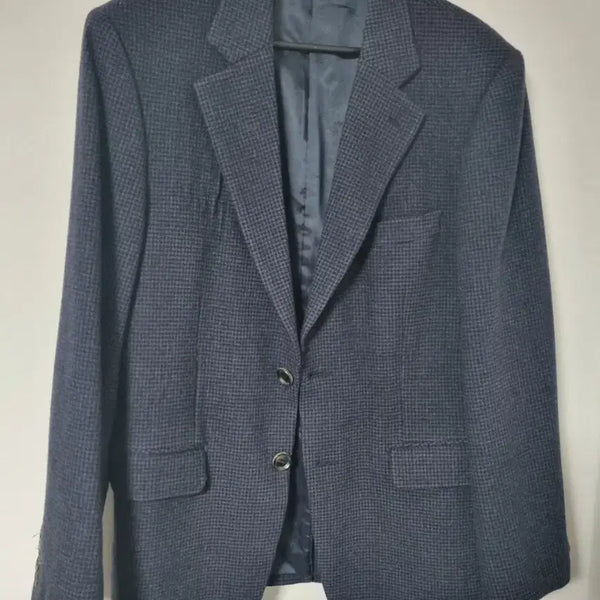 [BUNJANG] Men's Check Pattern Suit Jacket Navy Size 100 / 남성 체크 패턴 정장 재킷 네이비100