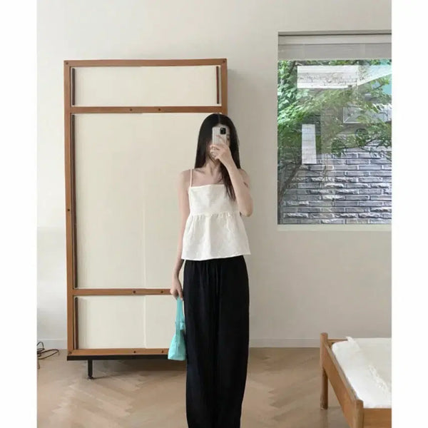 [BUNJANG] UUAL Ivory Sleeveless Top / 유유알 아이보리 슬리브리스