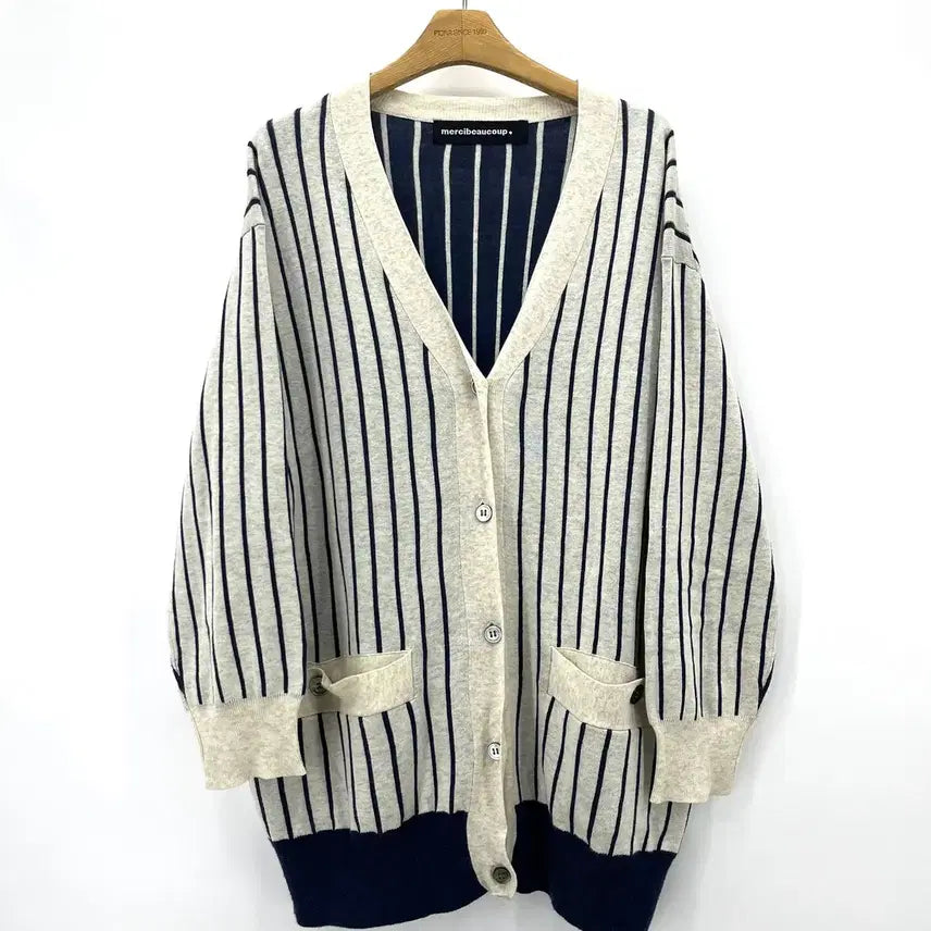 [BUNJANG] Mercibeaucoup Striped Oversized Fit Cardigan / [mercibeaucoup] 메르시보쿠 스트라이프 오버핏 가디건