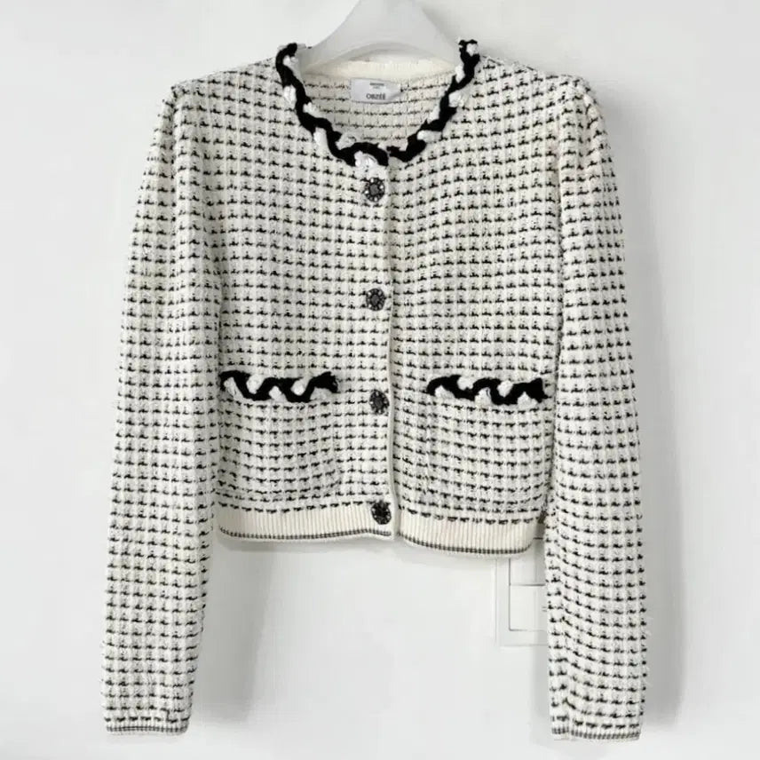 [BUNJANG] Objet 23 Tweed Knit Jacket / 오브제 23 트위드 니트 자켓