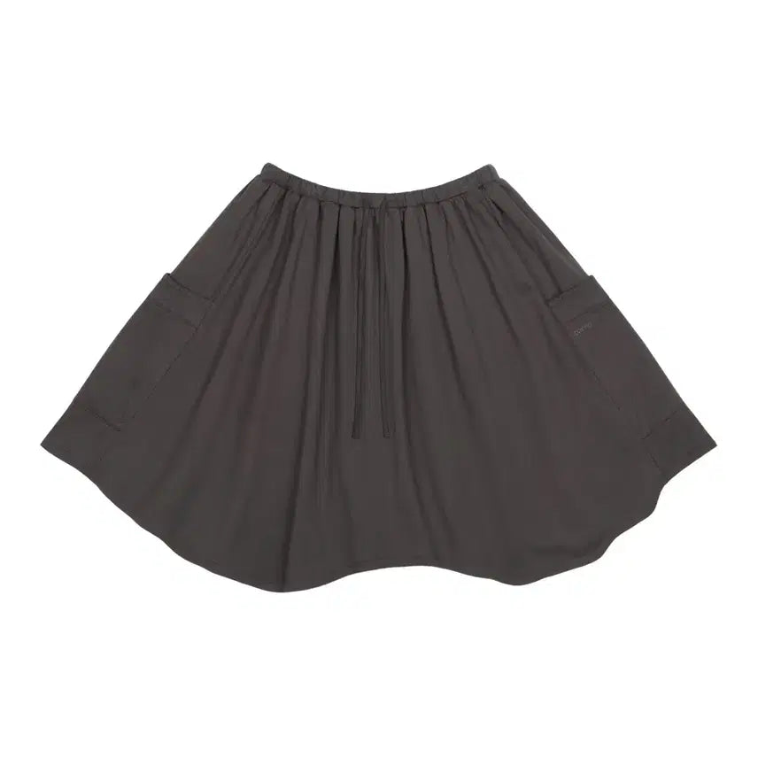 [BUNJANG] Striped Layered Midi Skirt Charcoal / STRIPED LAYERED MIDI SKIRT CHARCOAL