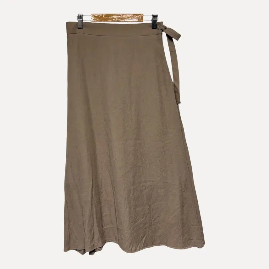 [BUNJANG] 1808 Brown Ribbon Long Wrap Skirt / 1808 브라운 리본 롱 랩스커트