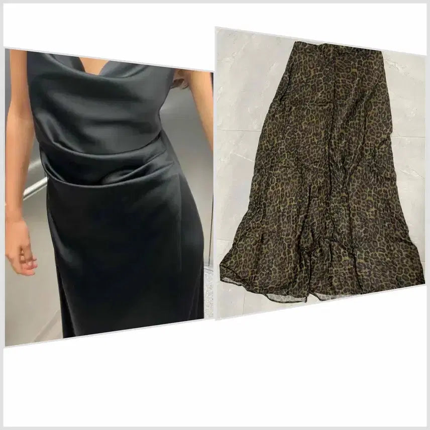 [BUNJANG] Zara Long Dress + Leopard Skirt Set / 자라  롱 원피스 + 레오파드 스커트 = 2만원