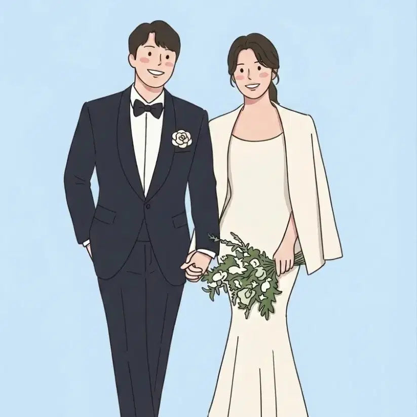[BUNJANG] Custom Wedding, Family, Couple Illustration Commission / 웨딩.가족.커플 일러스트 커미션