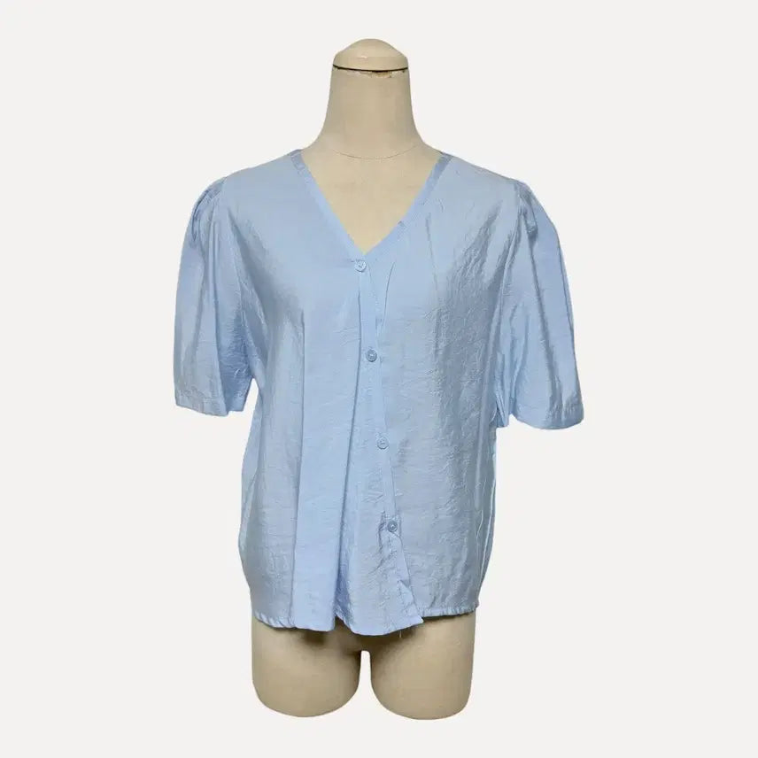 [BUNJANG] 1815 Summer Sky Blue Blouse Shirt / 1815 여름 블라우스 하늘색 셔츠