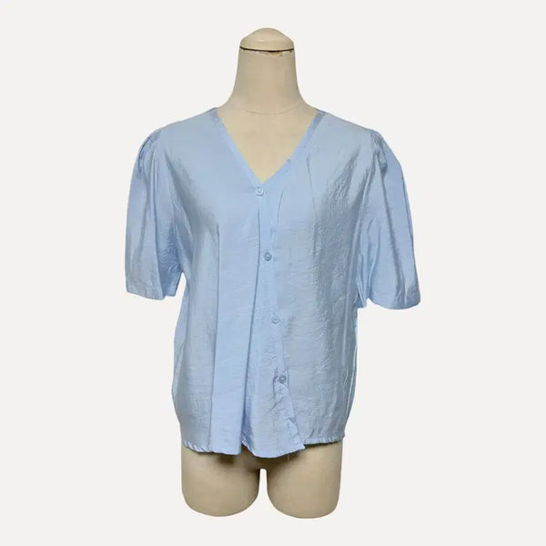 [BUNJANG] 1815 Summer Sky Blue Blouse Shirt / 1815 여름 블라우스 하늘색 셔츠