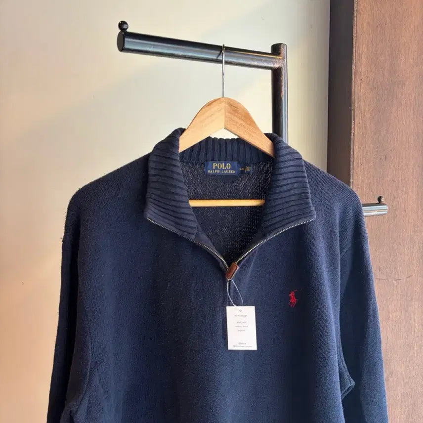 [BUNJANG] Polo Ralph Lauren Navy Half-Zip Knit Sweater / 17828 - 폴로 랄프로렌 네이비 반집업 니트