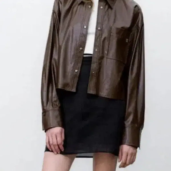 [BUNJANG] Atelier Nine Leather Cropped Jacket / 아뜰리에나인 레더 자켓