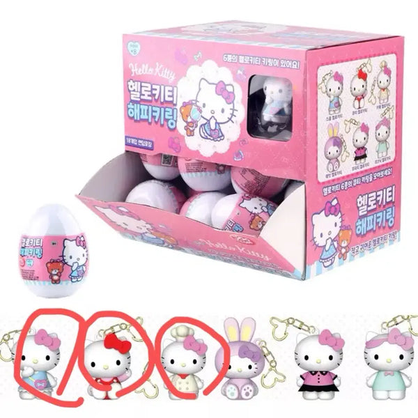[BUNJANG] Hello Kitty Happy Keyring Set (6 Variants) / 헬로키티 해피키링 6종