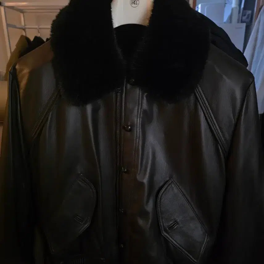 [BUNJANG] ELGANOVEMBER Heriga Leather Blouson 48 / 엘가노벰버 헤리가 레더 블루종 48