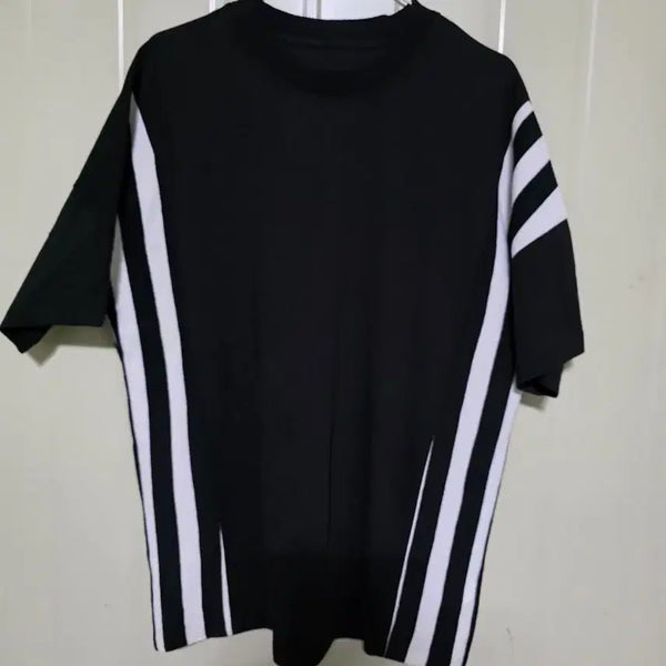 [BUNJANG] System Black Three-Stripe Color-Block Short-Sleeve T-Shirt (Size 95) / 한섬 시스템 반팔 티셔츠 95